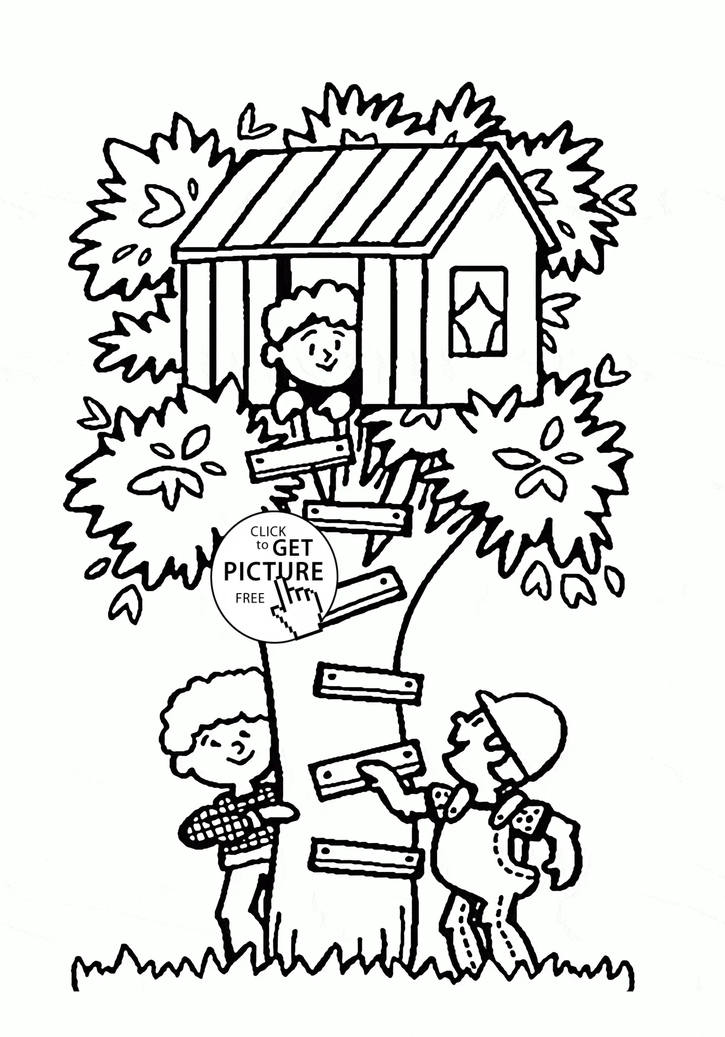 Casa Del arbol Para Colorear 13