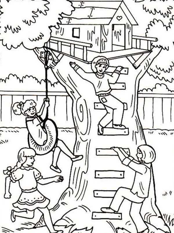 Casa Del arbol Para Colorear 21