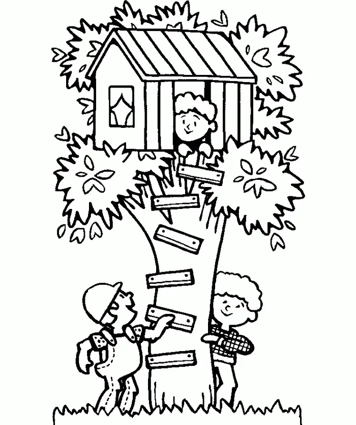 Casa Del arbol Para Colorear 22
