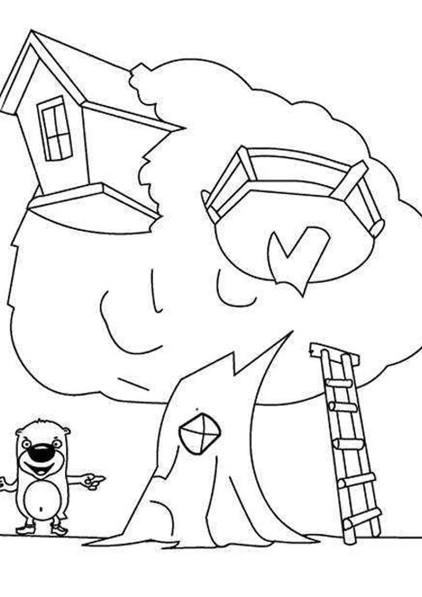 Casa Del arbol Para Colorear 24