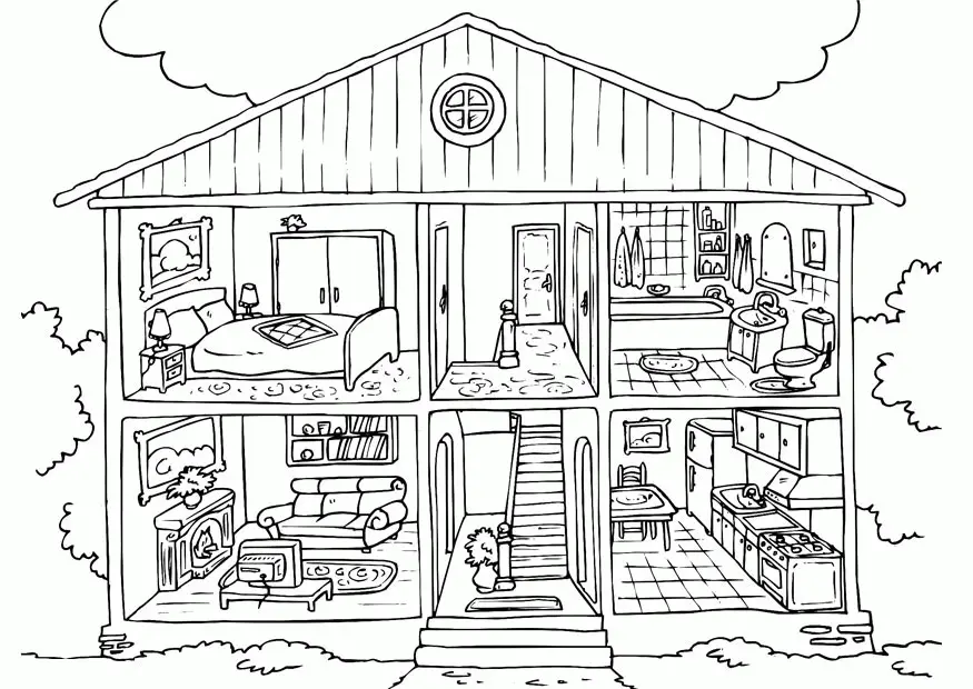 Casa Del arbol Para Colorear 25