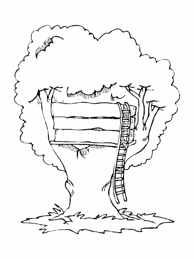 Casa Del arbol Para Colorear 4