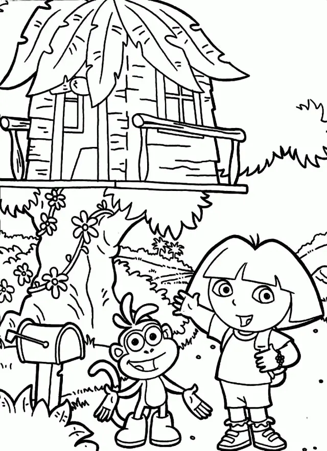 Casa Del arbol Para Colorear 6