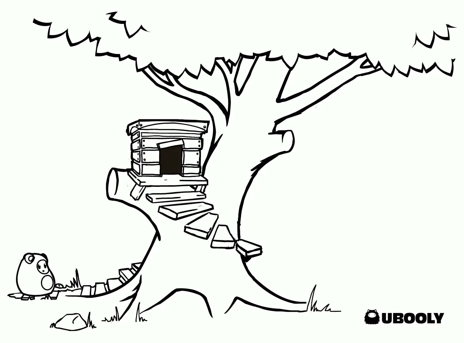 Casa Del arbol Para Colorear 9