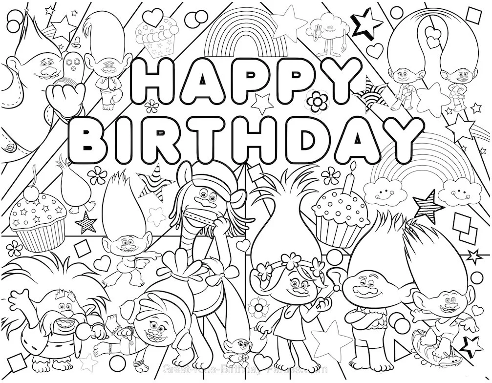Trolls World Tour Coloring Pages 60