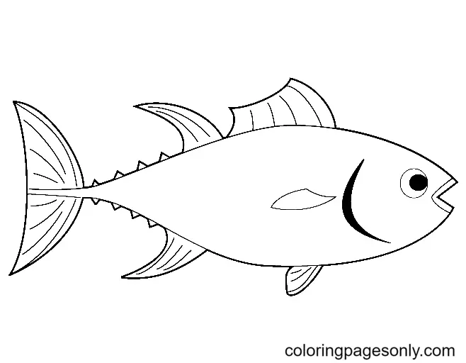 Tuna Coloring Pages 1