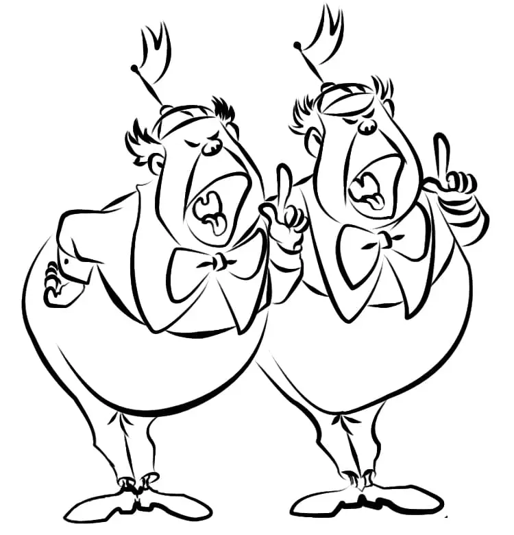 Tweedledum and Tweedledee Coloring Pages