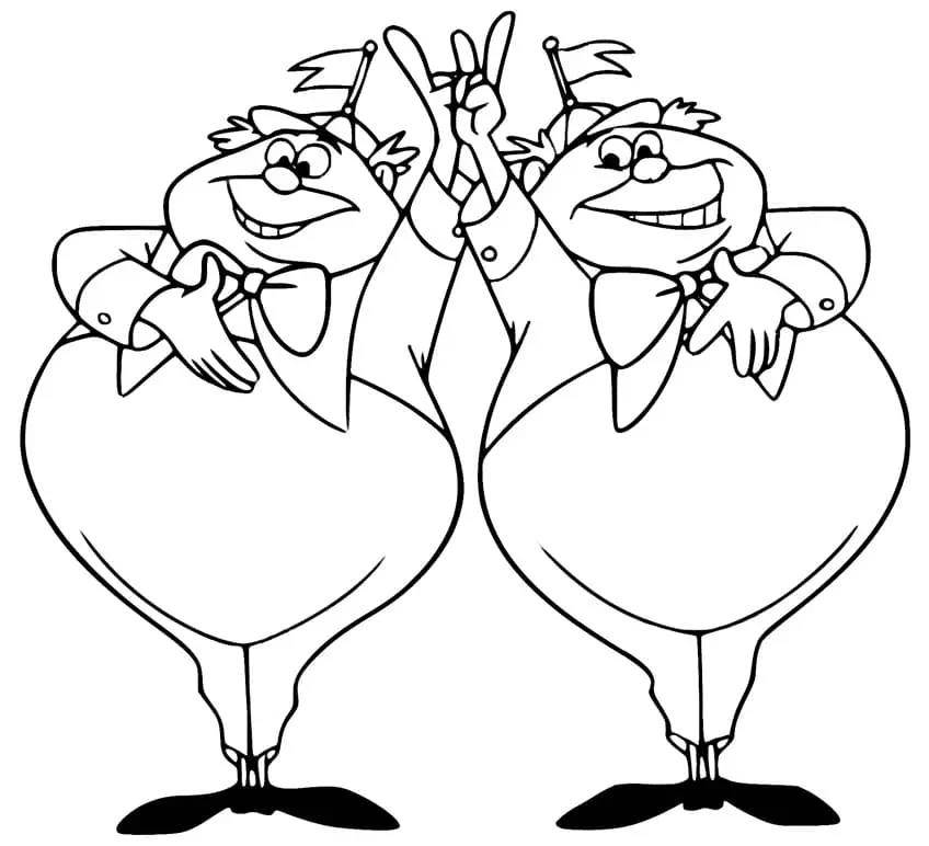 Tweedledum und Tweedledee Ausmalbilder 6