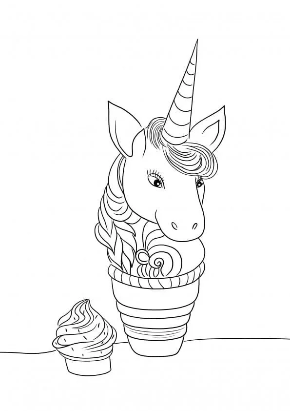 Unicorn Cake Coloring Pages 19