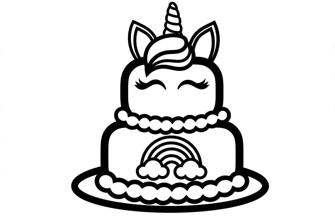 Unicorn Cake Coloring Pages 31