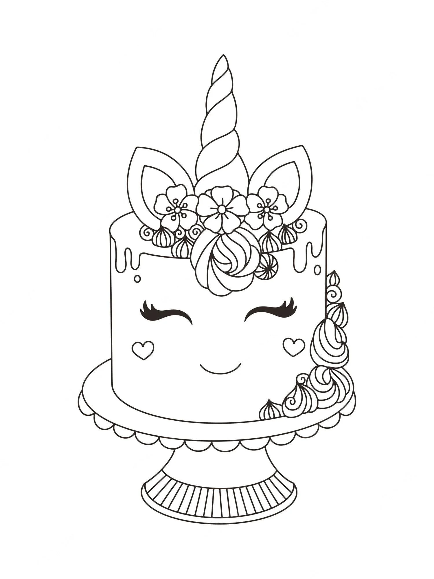 Unicorn Cake Coloring Pages 41