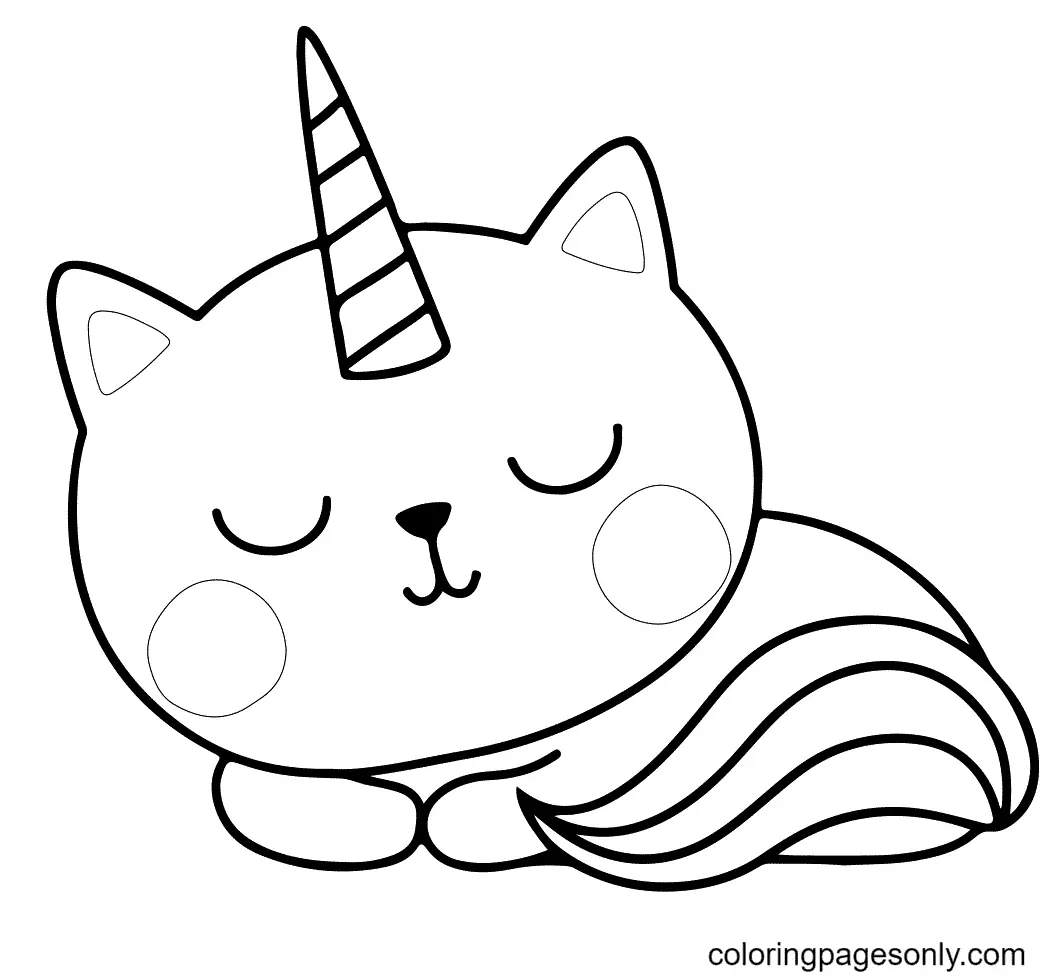 Desenhos de Gato Unicornio Para Colorir 10