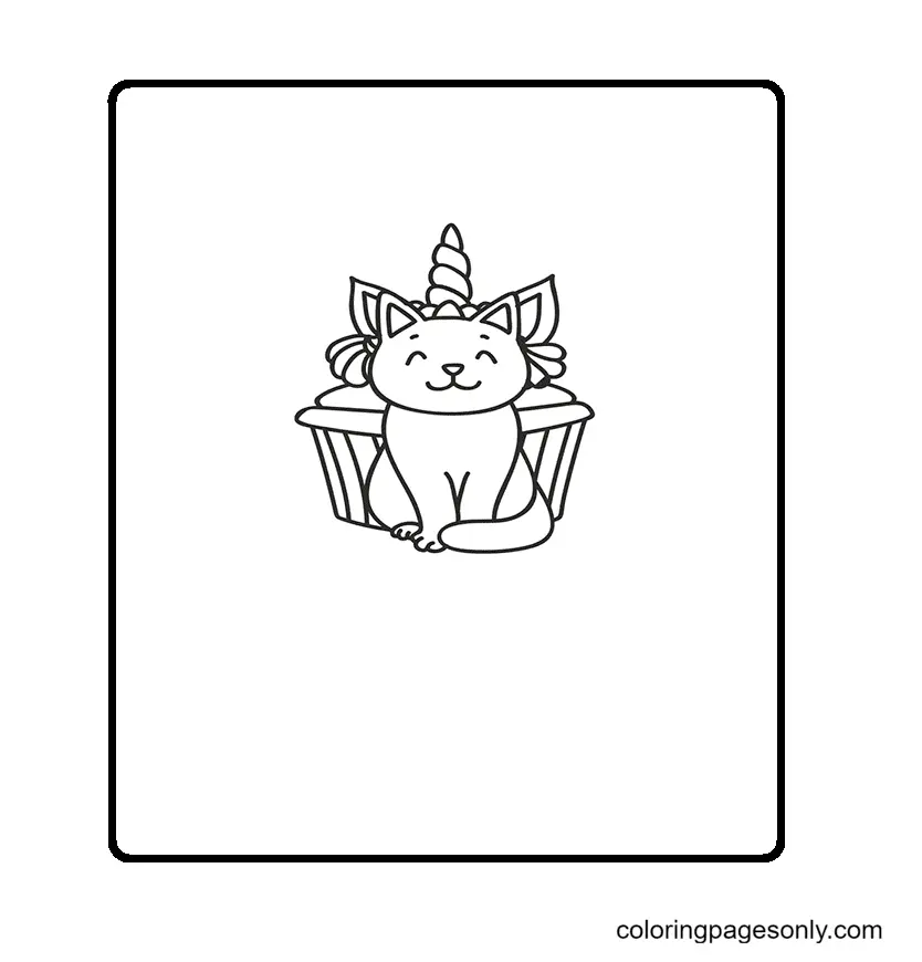 Unicorn Cat Coloring Pages 104
