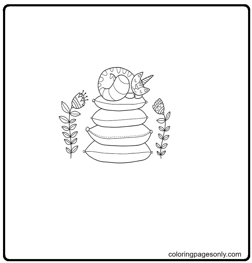 Unicorn Cat Coloring Pages