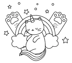 Desenhos de Gato Unicornio Para Colorir 11