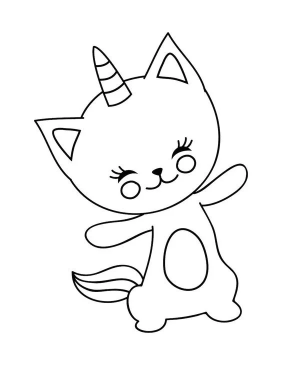 Desenhos de Gato Unicornio Para Colorir 18