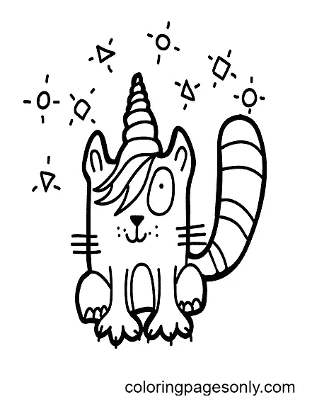 Desenhos de Gato Unicornio Para Colorir 19