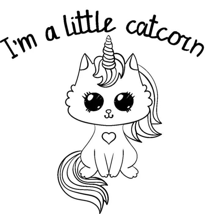 Desenhos de Gato Unicornio Para Colorir 28