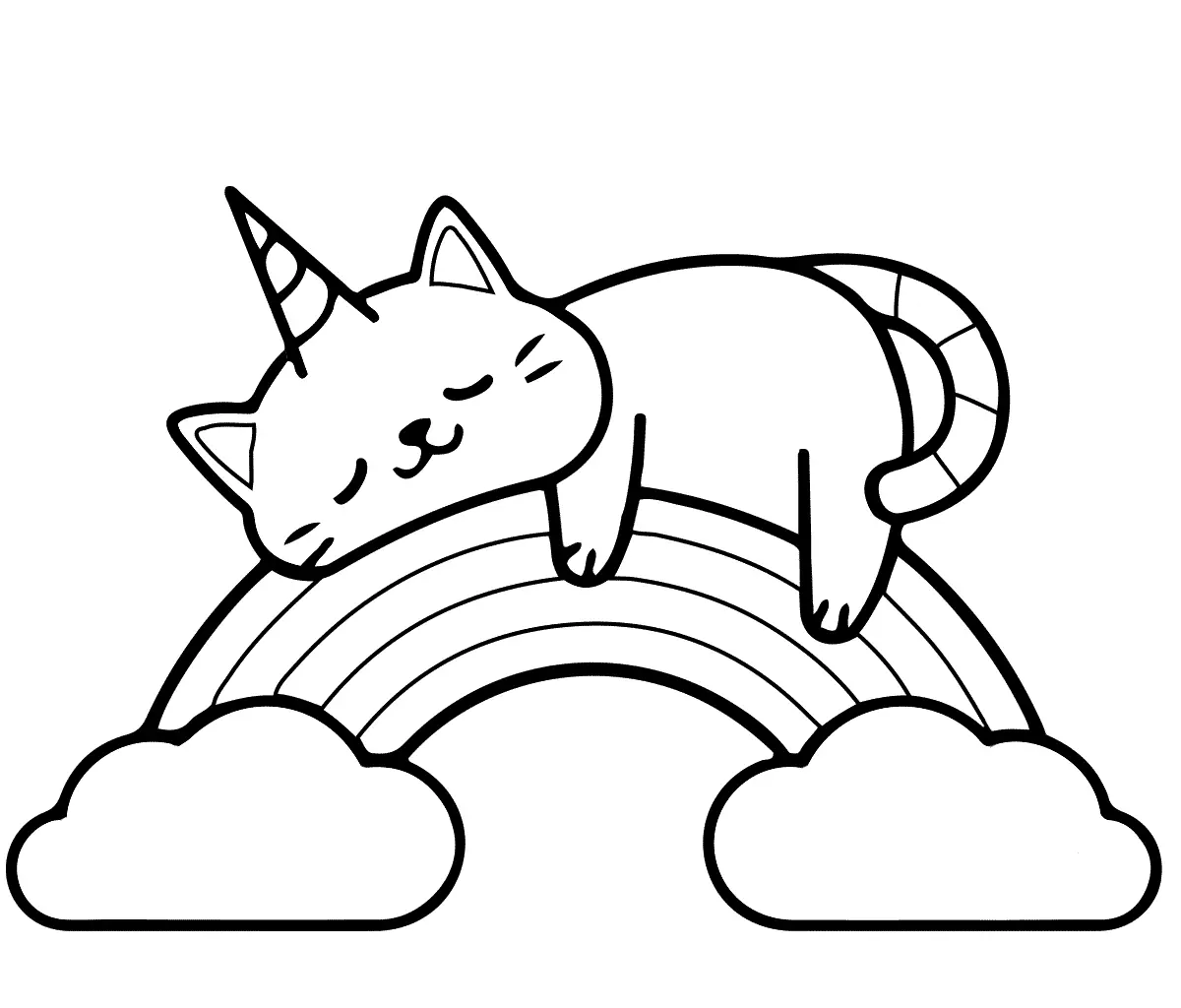 Desenhos de Gato Unicornio Para Colorir 3