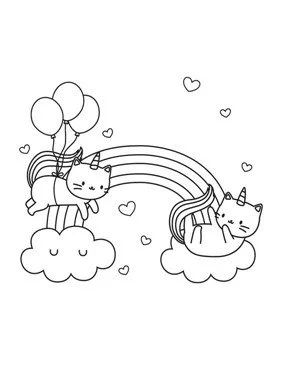 Desenhos de Gato Unicornio Para Colorir 30
