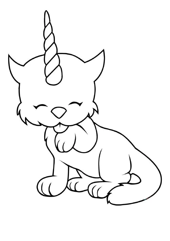 Desenhos de Gato Unicornio Para Colorir 35