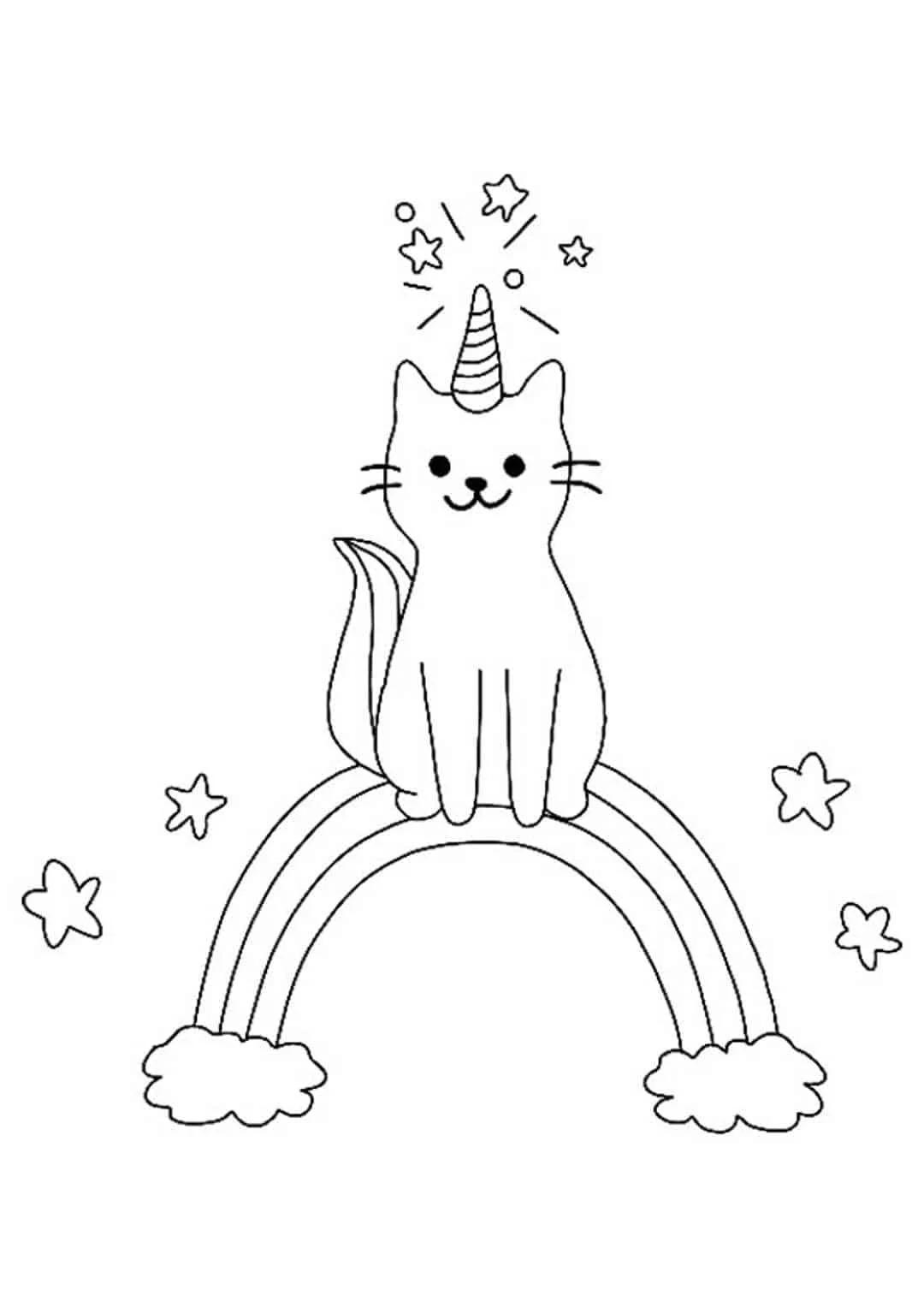 Desenhos de Gato Unicornio Para Colorir 40