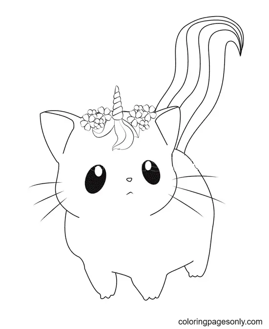 Unicorn Cat Coloring Pages 58