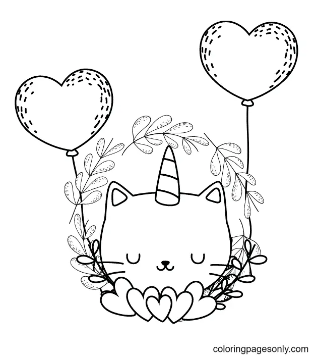 Unicorn Cat Coloring Pages 66
