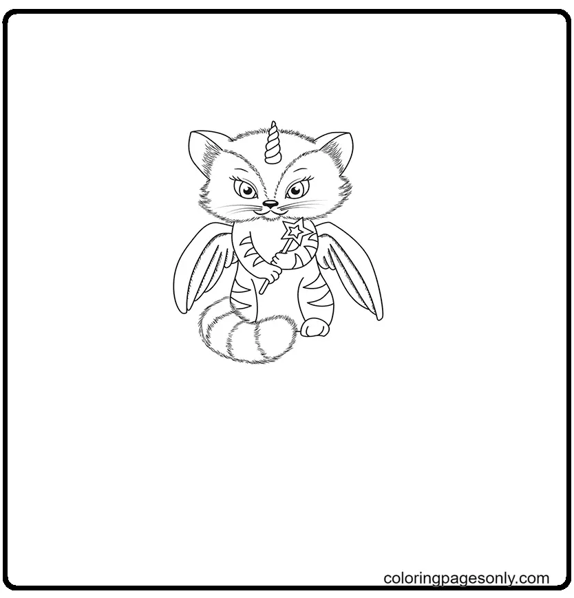 Unicorn Cat Coloring Pages 74
