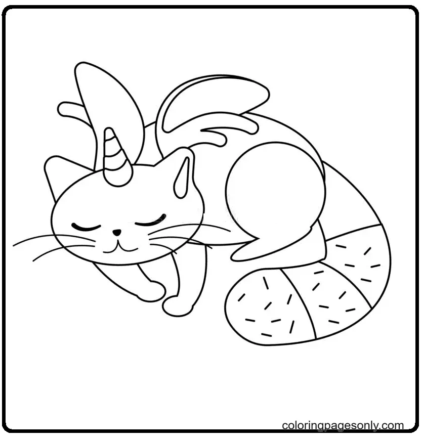 Unicorn Cat Coloring Pages 80