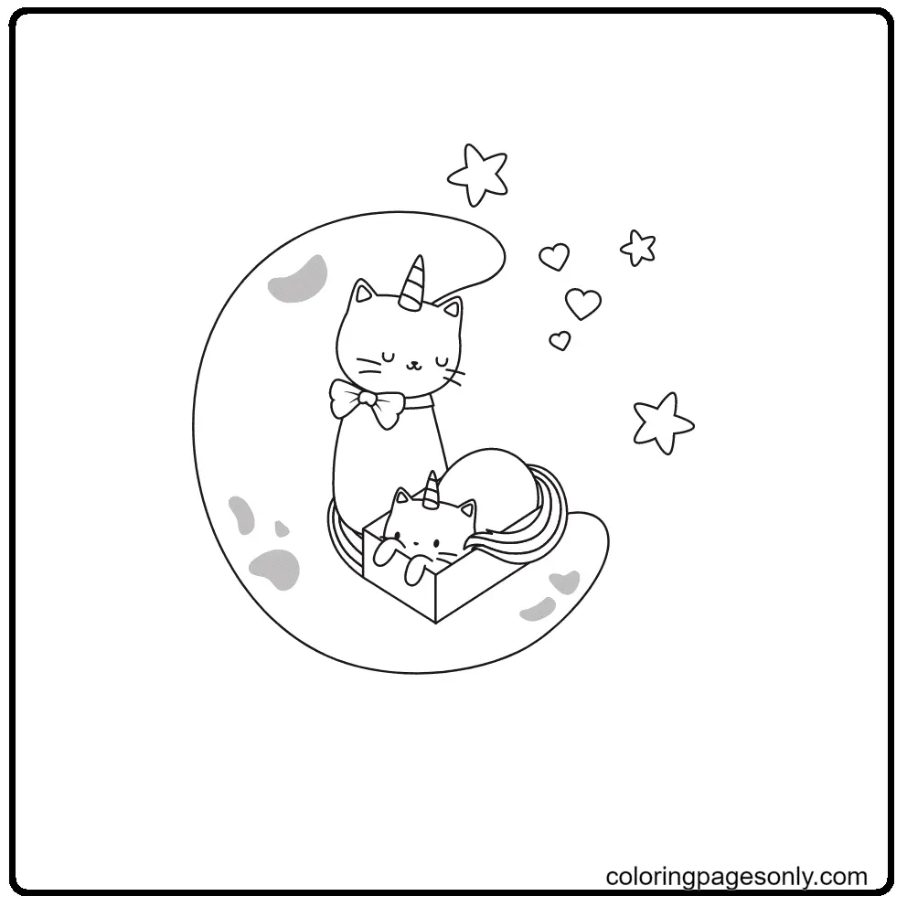 Unicorn Cat Coloring Pages 83