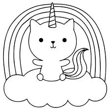 Desenhos de Gato Unicornio Para Colorir 9
