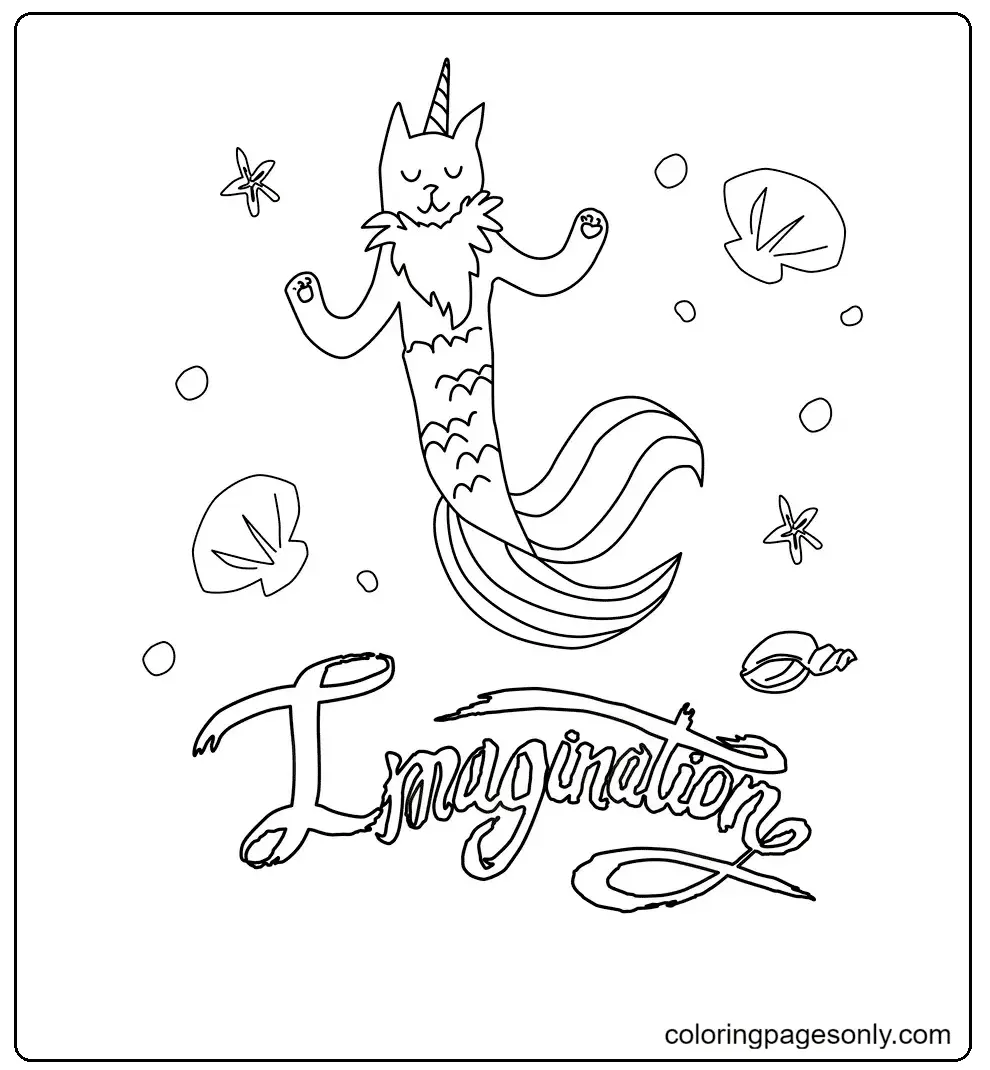 Unicorn Cat Coloring Pages 93