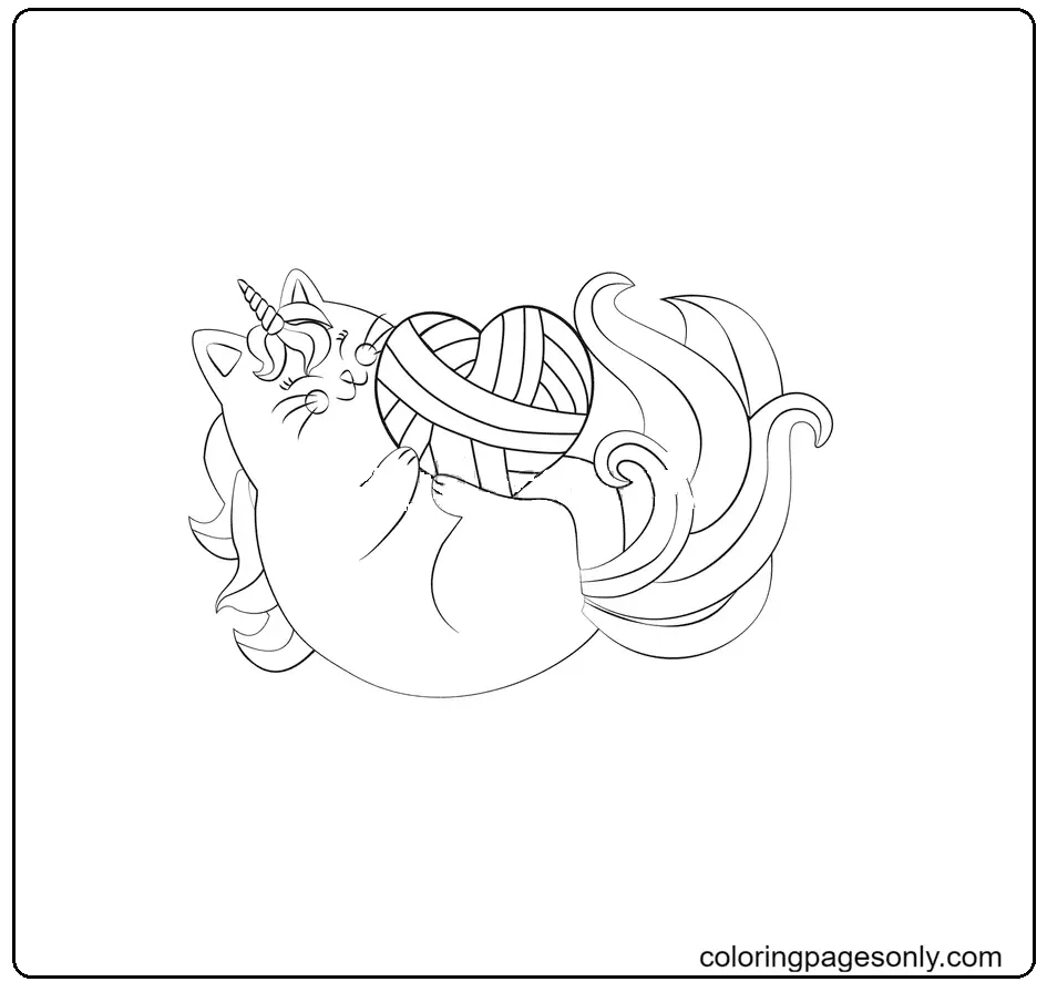 Unicorn Cat Coloring Pages 99