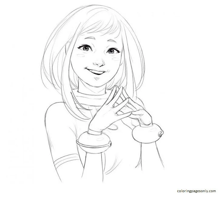 Uraraka Para Colorear 73