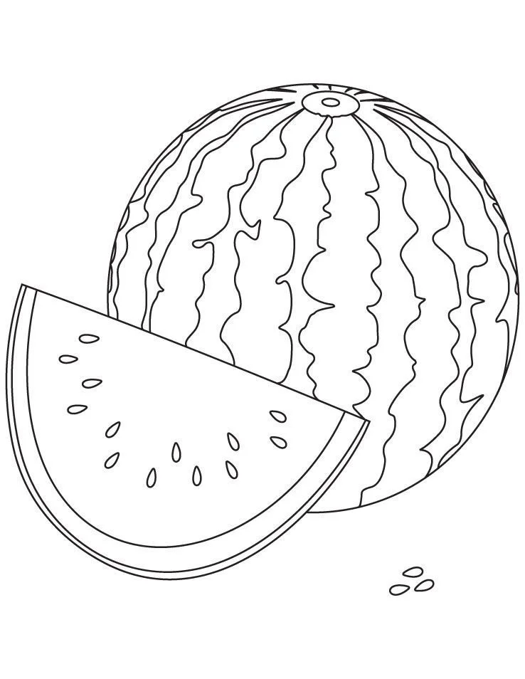 Watermelon Coloring Pages 2