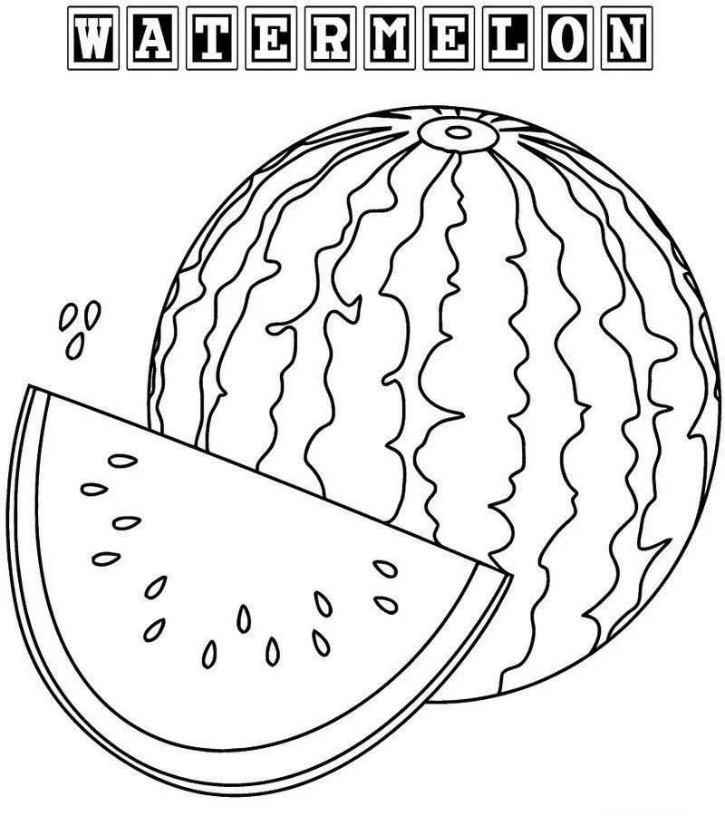 Watermelon Coloring Pages 9