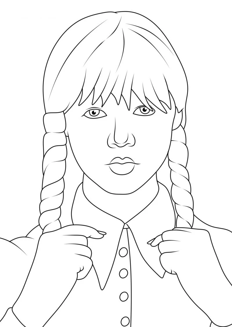 Desenhos de Wandinha Addams Para Colorir 16