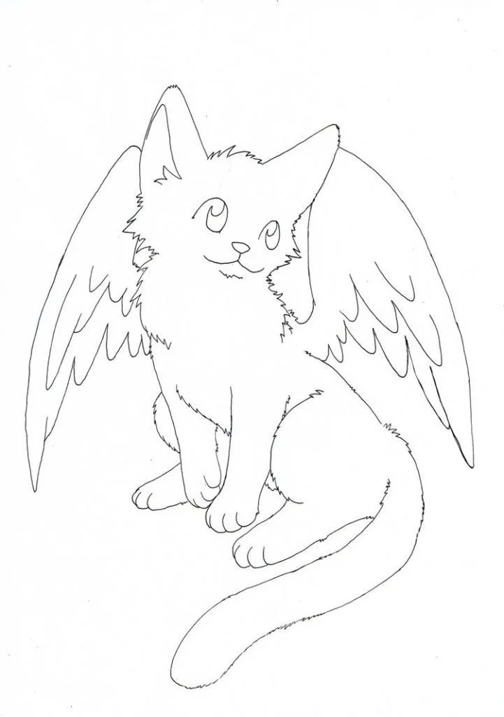 Flügelkatze Ausmalbilder 1