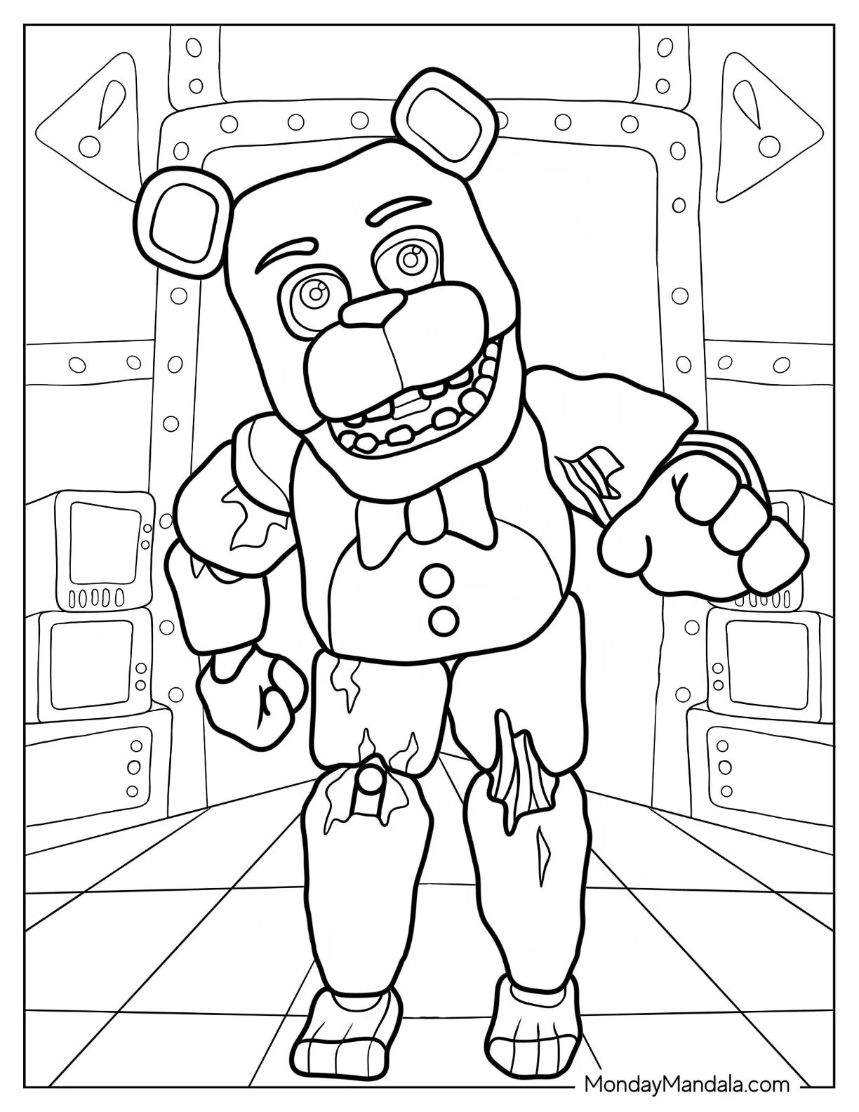 Withered Freddy Coloring Pages 2