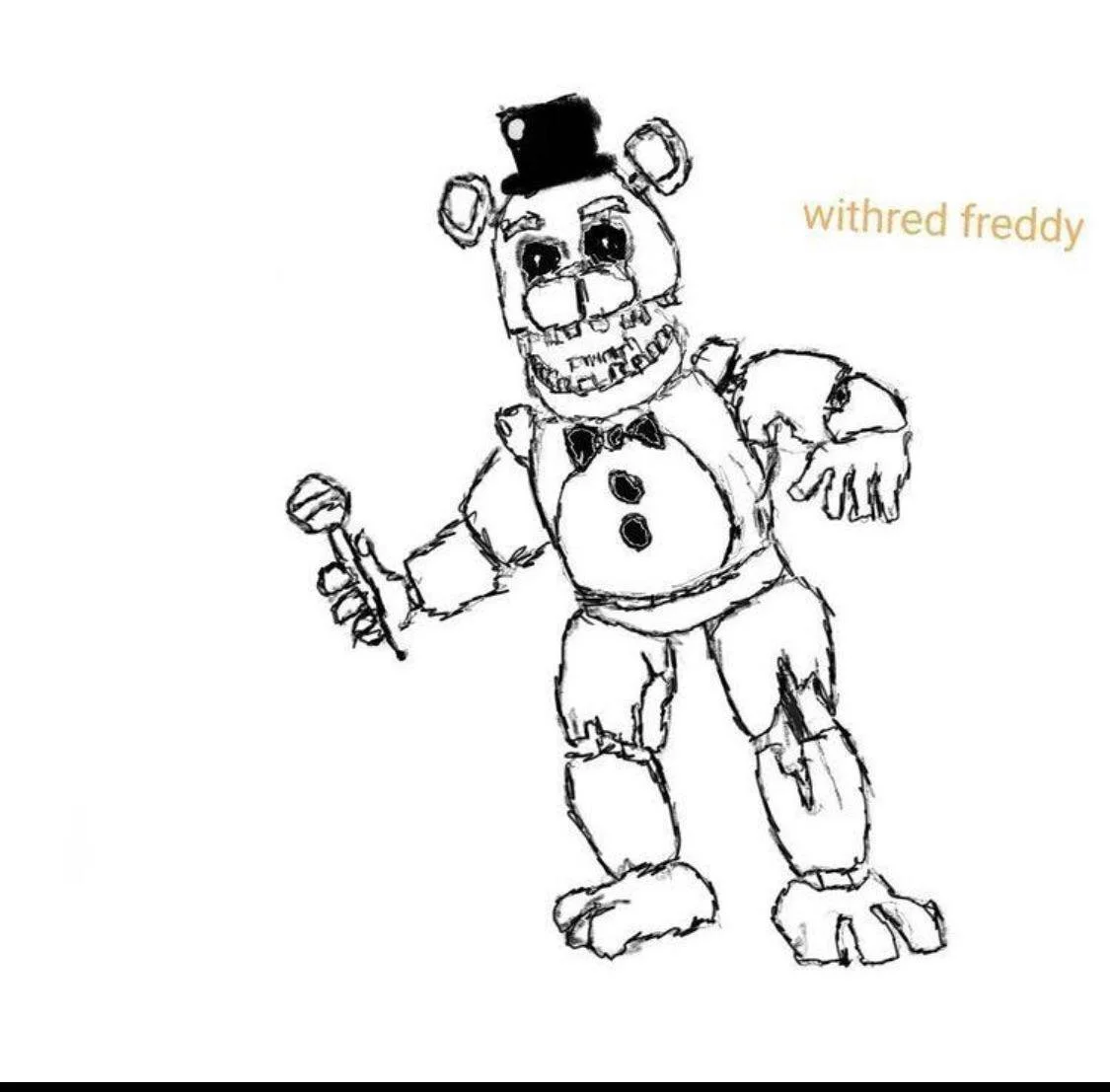 Withered Freddy Coloring Pages 4