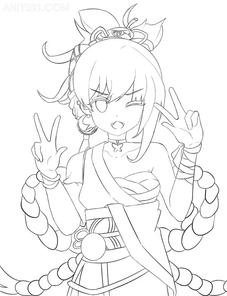 Yoimiya Para Colorear 3