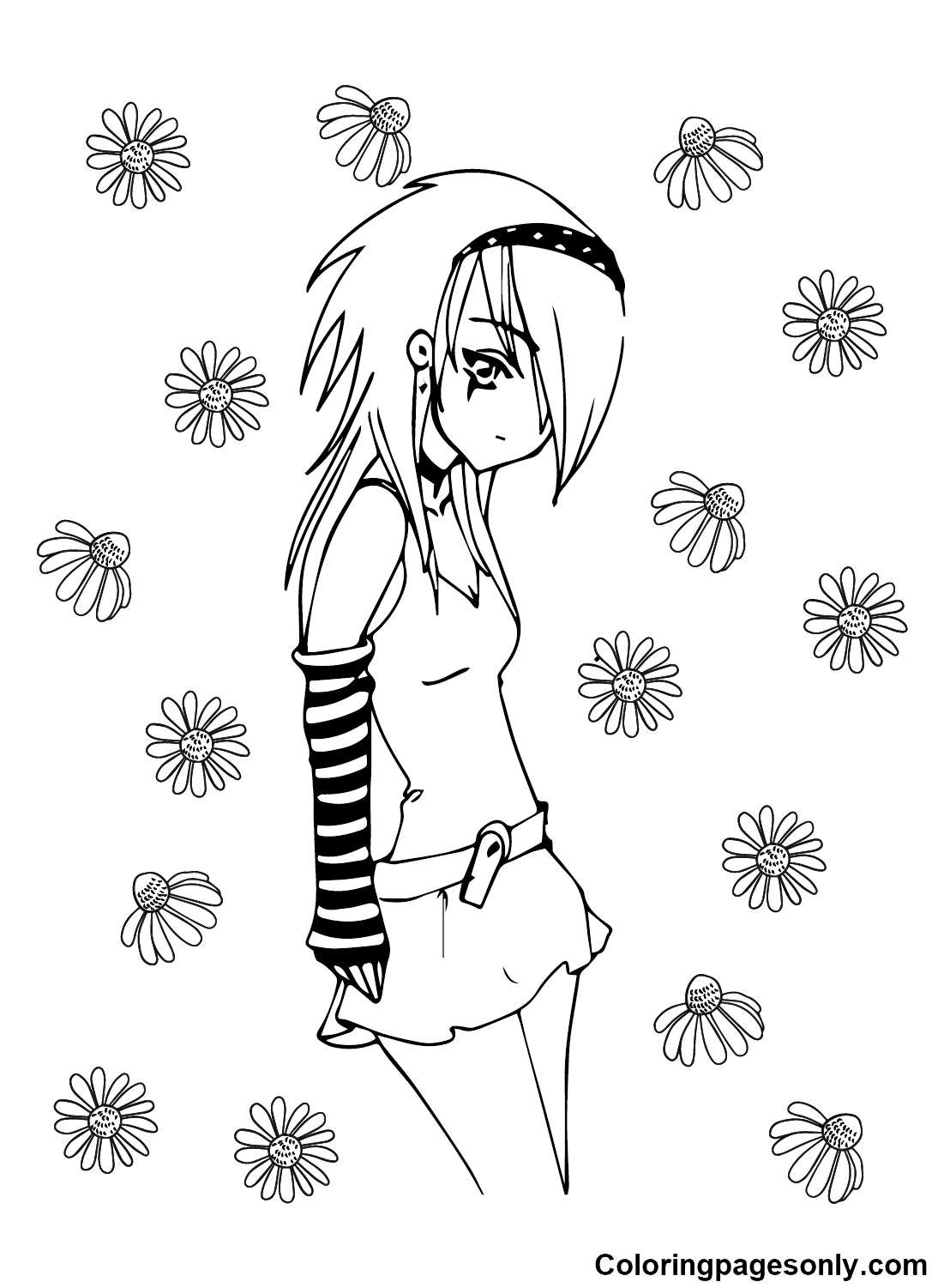 Emo Coloring Pages Anime Bear Teddy Cute Manga Drawings Drawing Creepy