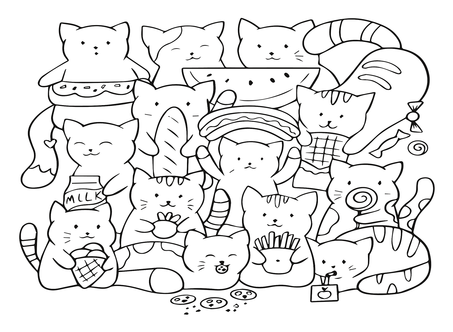 Kawaii Animal Coloring Pages Printable for Free Download