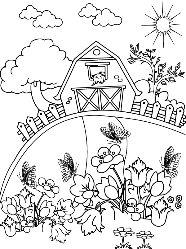 Natural Scenery Coloring Pages Printable for Free Download