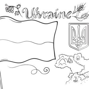 Ukraine flag Coloring Pages