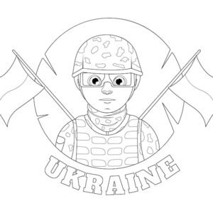 Ukrainian soldier coloring pages