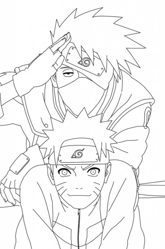 Image result for Naruto Kakashi coloring page  Naruto drawings, Anime  lineart, Naruto drawings easy