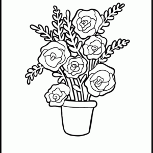 Flower Pot Coloring Page