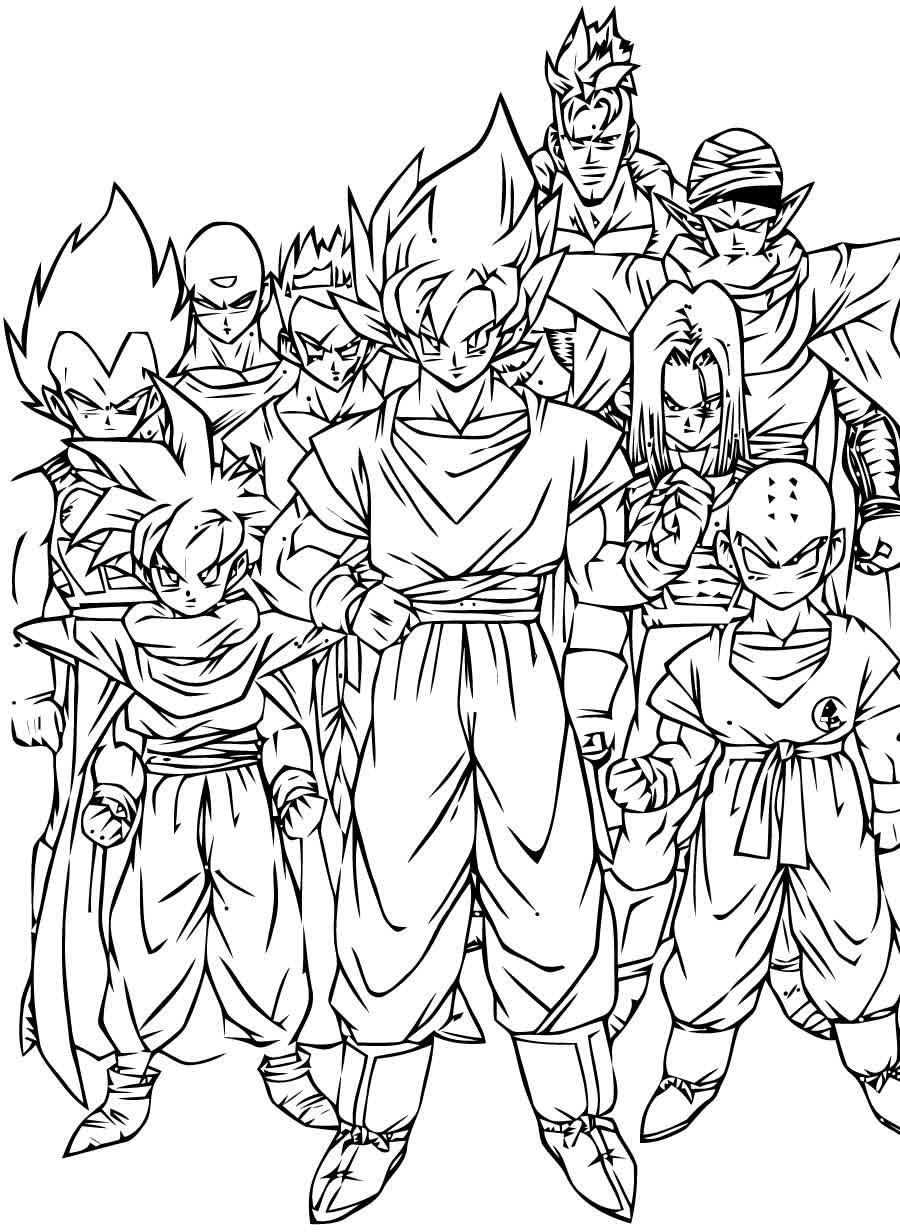 Desenhe seu próprio mundo com Dragon Ball Z para Colorir! e Imprimir -  Pintar Grátis Online